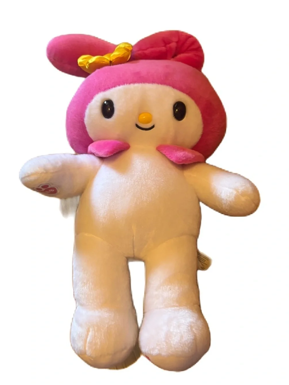Build-A-Bear My Melody Pink Cream Bunny Plush Yellow Bow Stuffed Animal